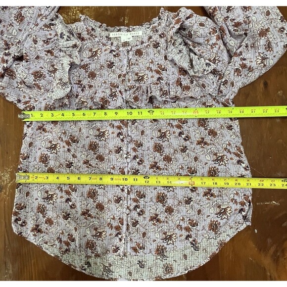 Womens Veronica Beard Viveca Top Med Floral Lavender Multi Cottagecore Boho - Picture 10 of 15